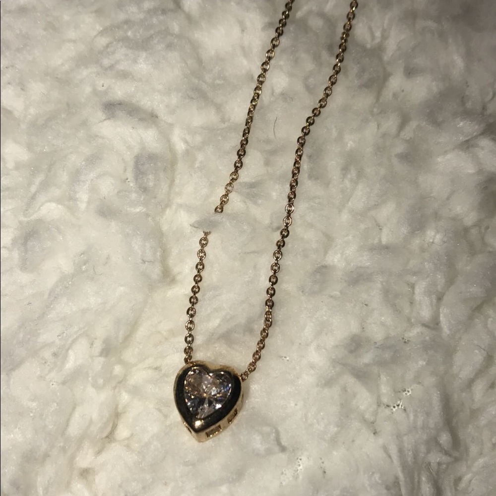 Diamond and gold heart necklace